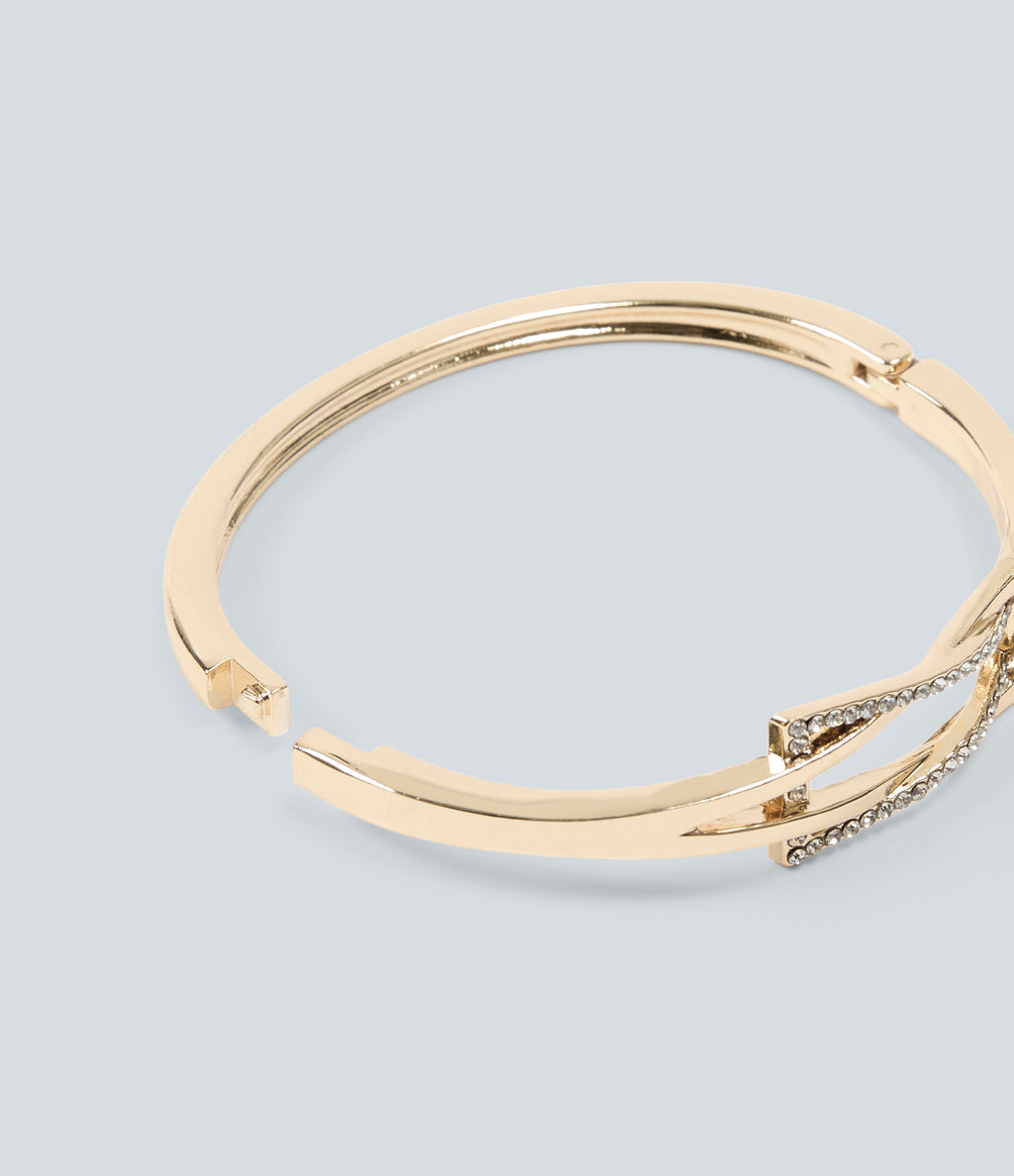 Zinc Alloy Rhinestone Bracelet — Gold — view 3