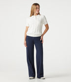 Polo Short Sleeve Cable Knit Casual Jumper — White — view 6