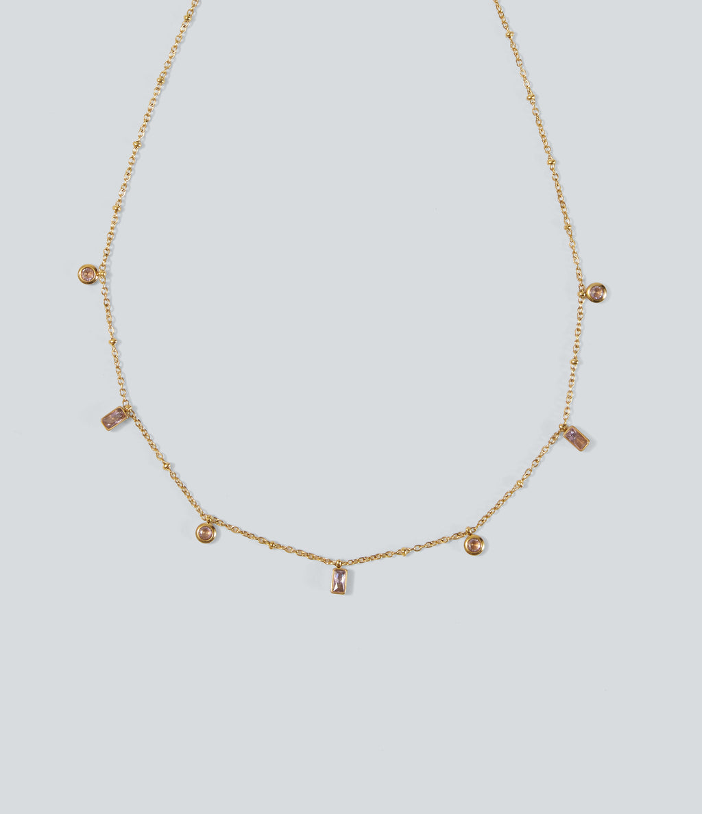 Stainless Steel Plain Necklace — Gold — view 2