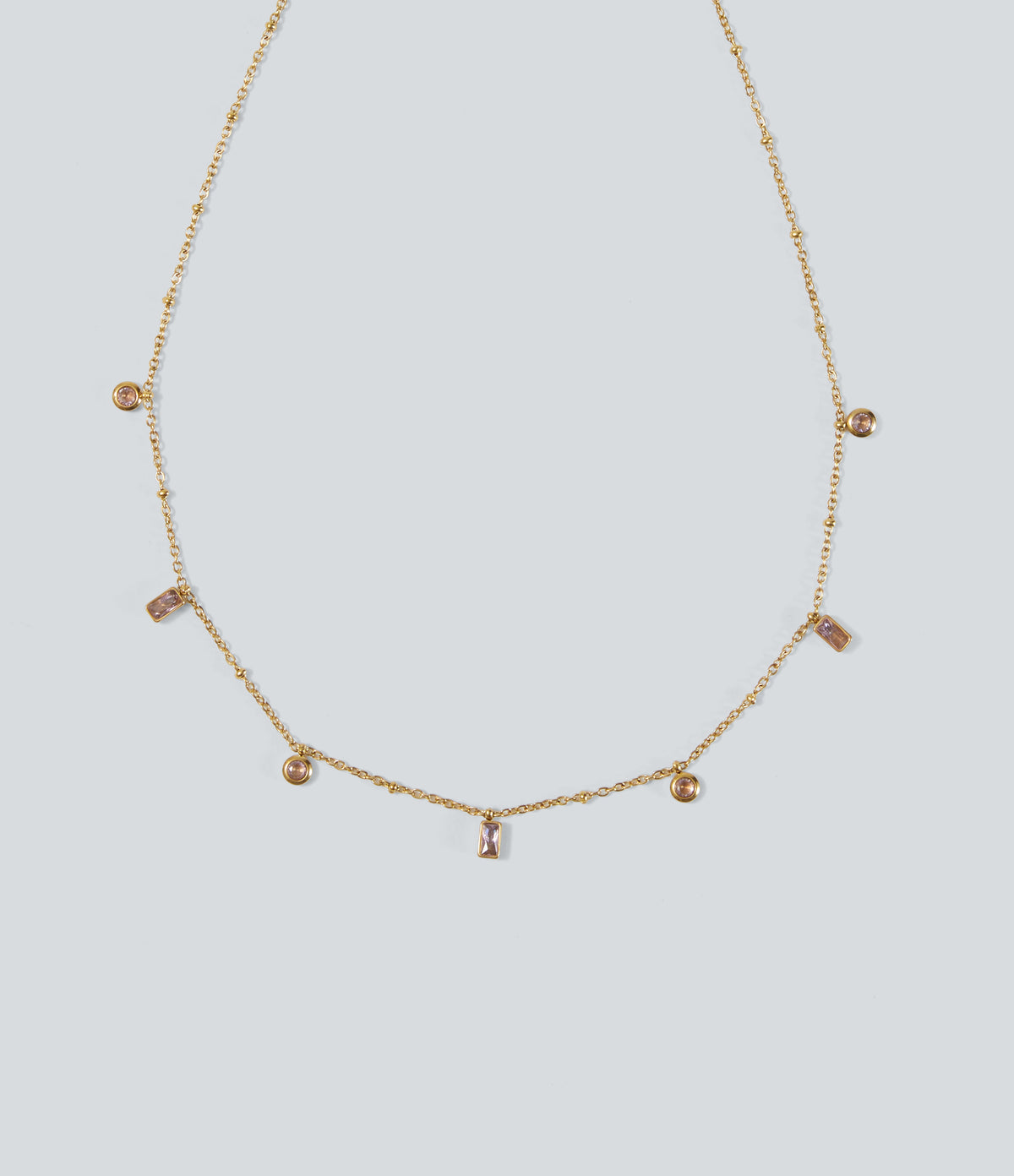 Stainless Steel Plain Necklace — Gold — view 2