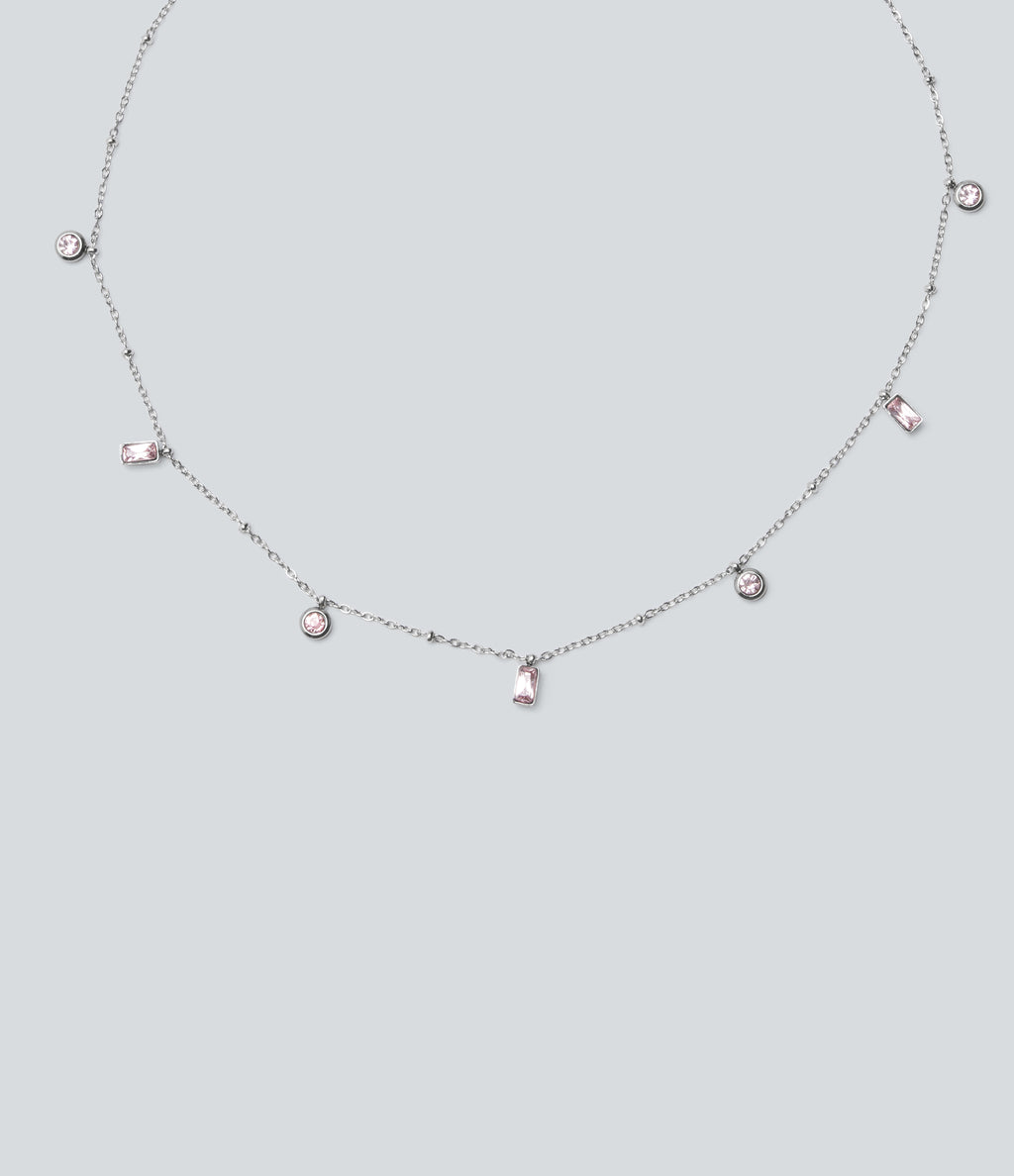 Stainless Steel Plain Necklace — Silver — additional view