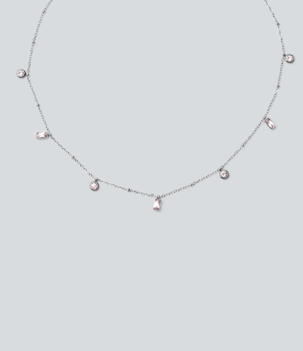 Stainless Steel Plain Necklace — Silver — additional view