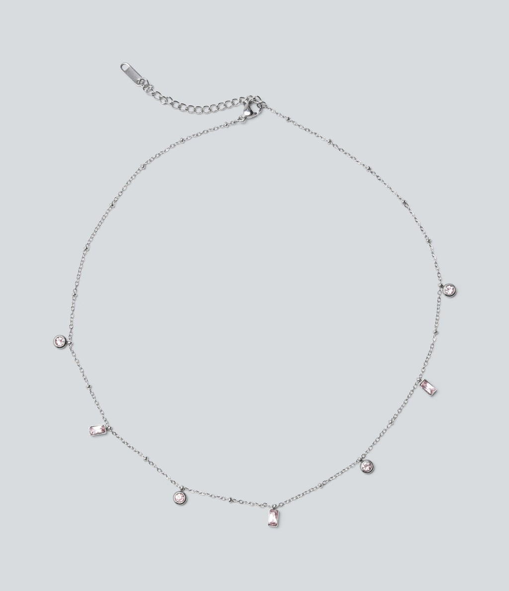 Stainless Steel Plain Necklace — Silver — view 4