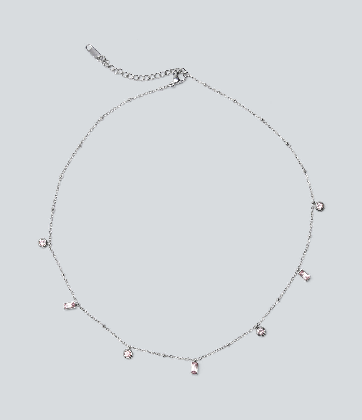 Stainless Steel Plain Necklace — Silver — view 4