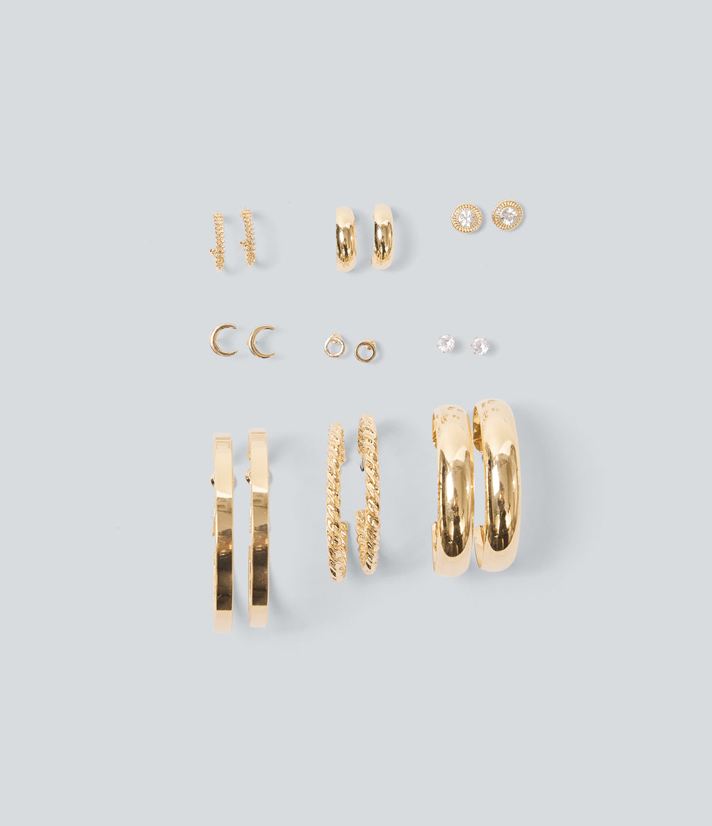 9 Pairs Alloy Earrings Set — Gold — view 2
