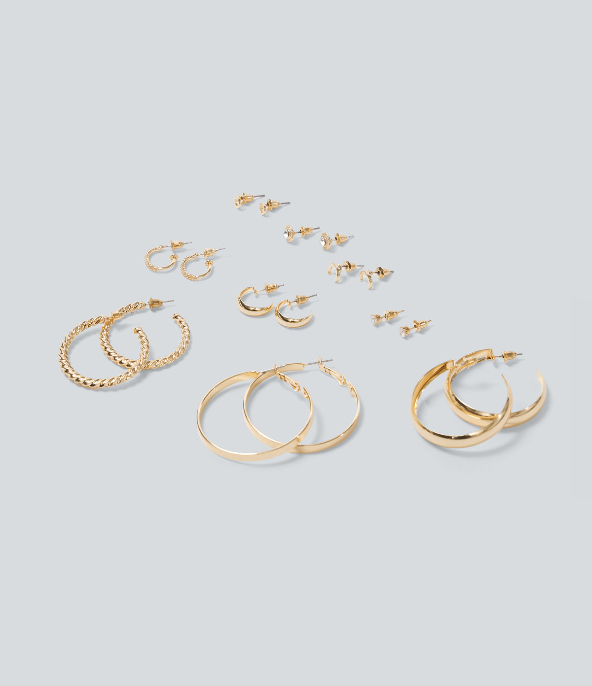 9 Pairs Alloy Earrings Set — Gold — view 1