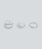 Plain Rings Set — Silver — view 1