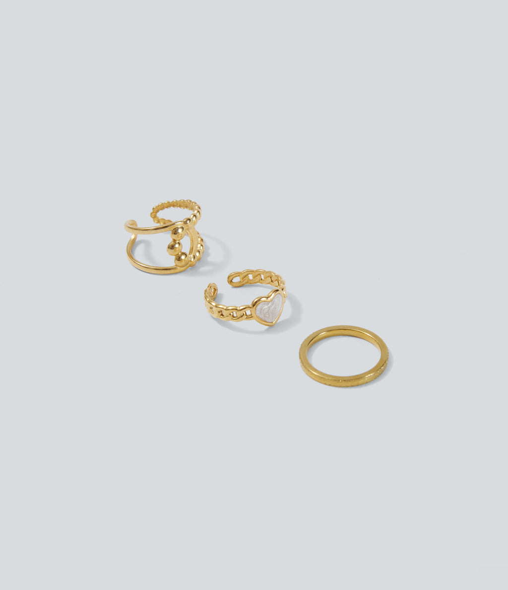 Plain Rings Set — Gold — view 4