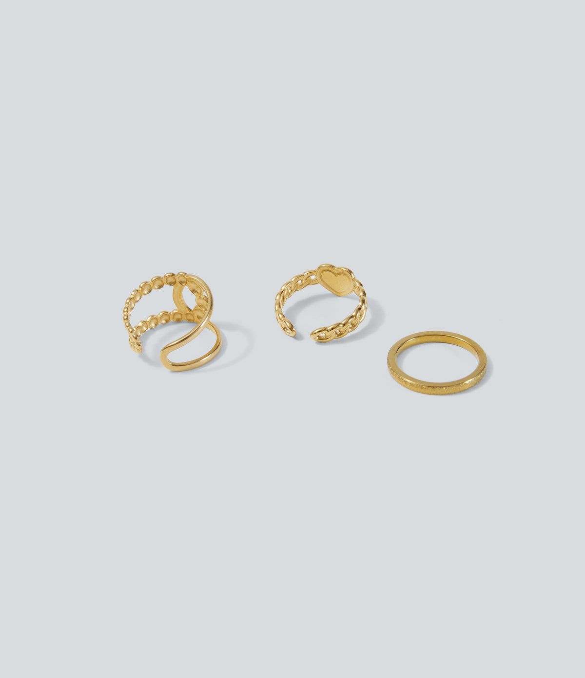 Plain Rings Set — Gold — additional view