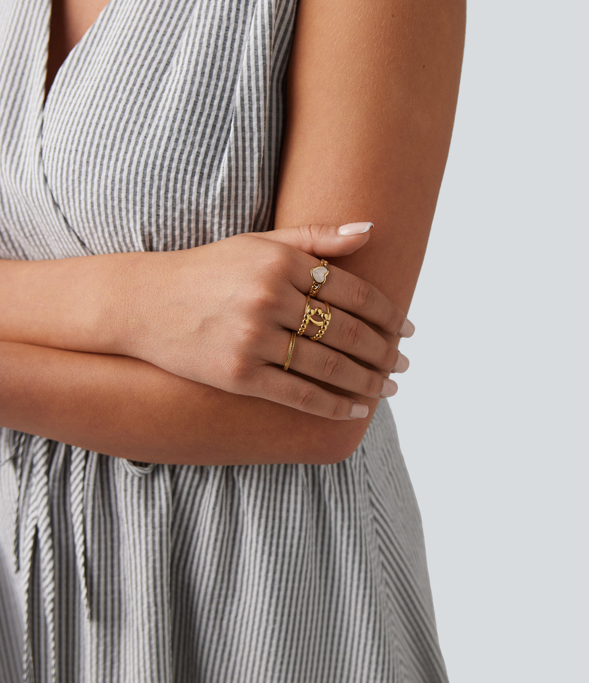 Plain Rings Set — Gold — additional view