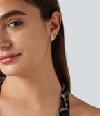 4 Pairs Alloy Colorful Rhinestone Earrings Set — Silver — view 6