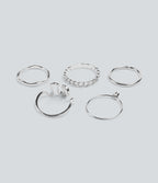 5 Pcs Rings Set — Silver — additional view