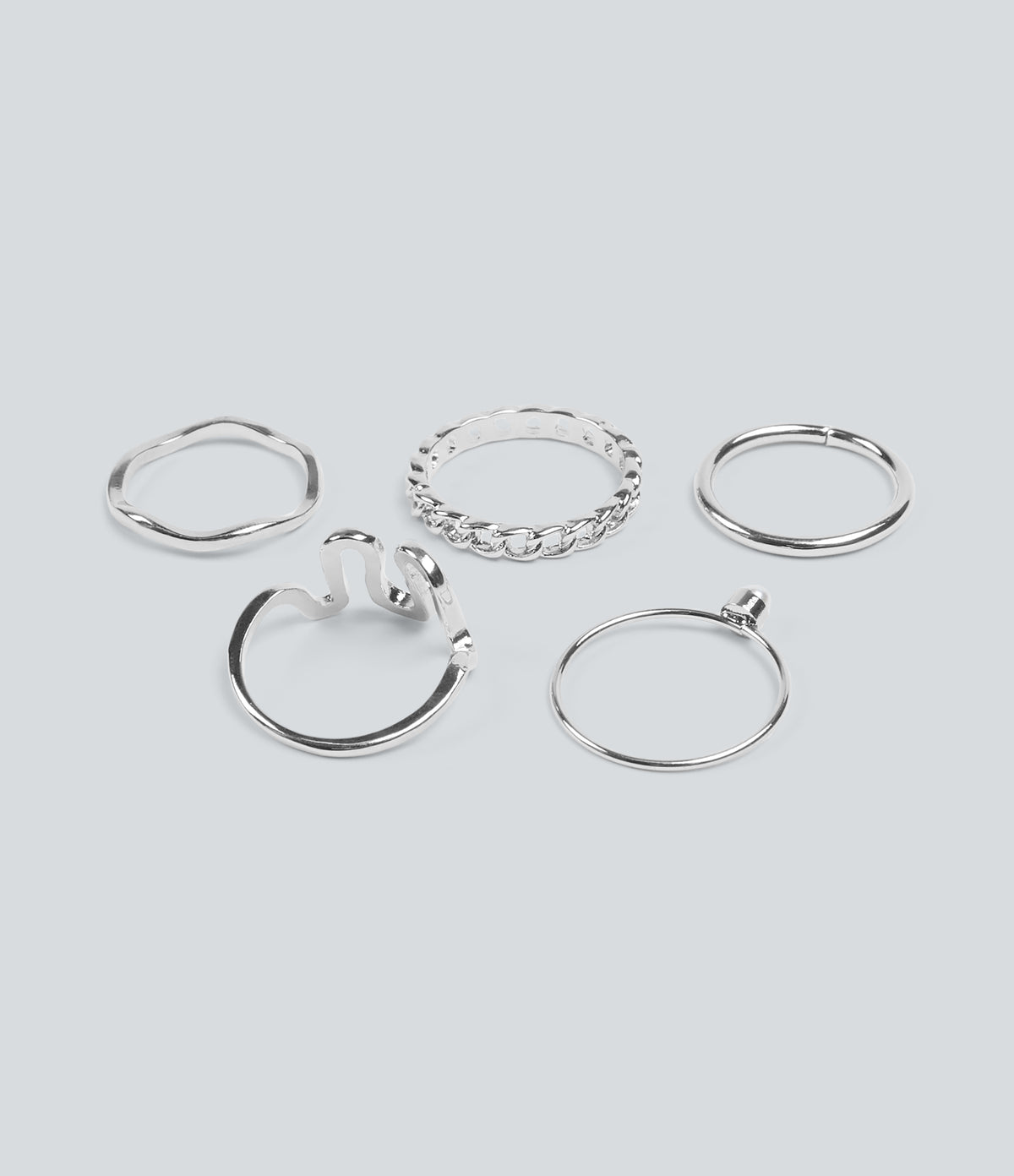 5 Pcs Rings Set — Silver — additional view