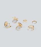 6 Pcs Alloy Floral Rings Set — Gold — view 2