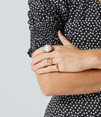 6 Pcs Alloy Floral Rings Set — Gold — view 3