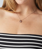 Stainless Steel Moon Pendant Necklace — Silver — additional view