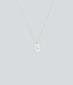 Stainless Steel Moon Pendant Necklace — Silver — additional view