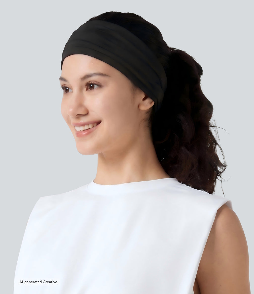 Plain Moisture-Wicking Headband — Black — view 3