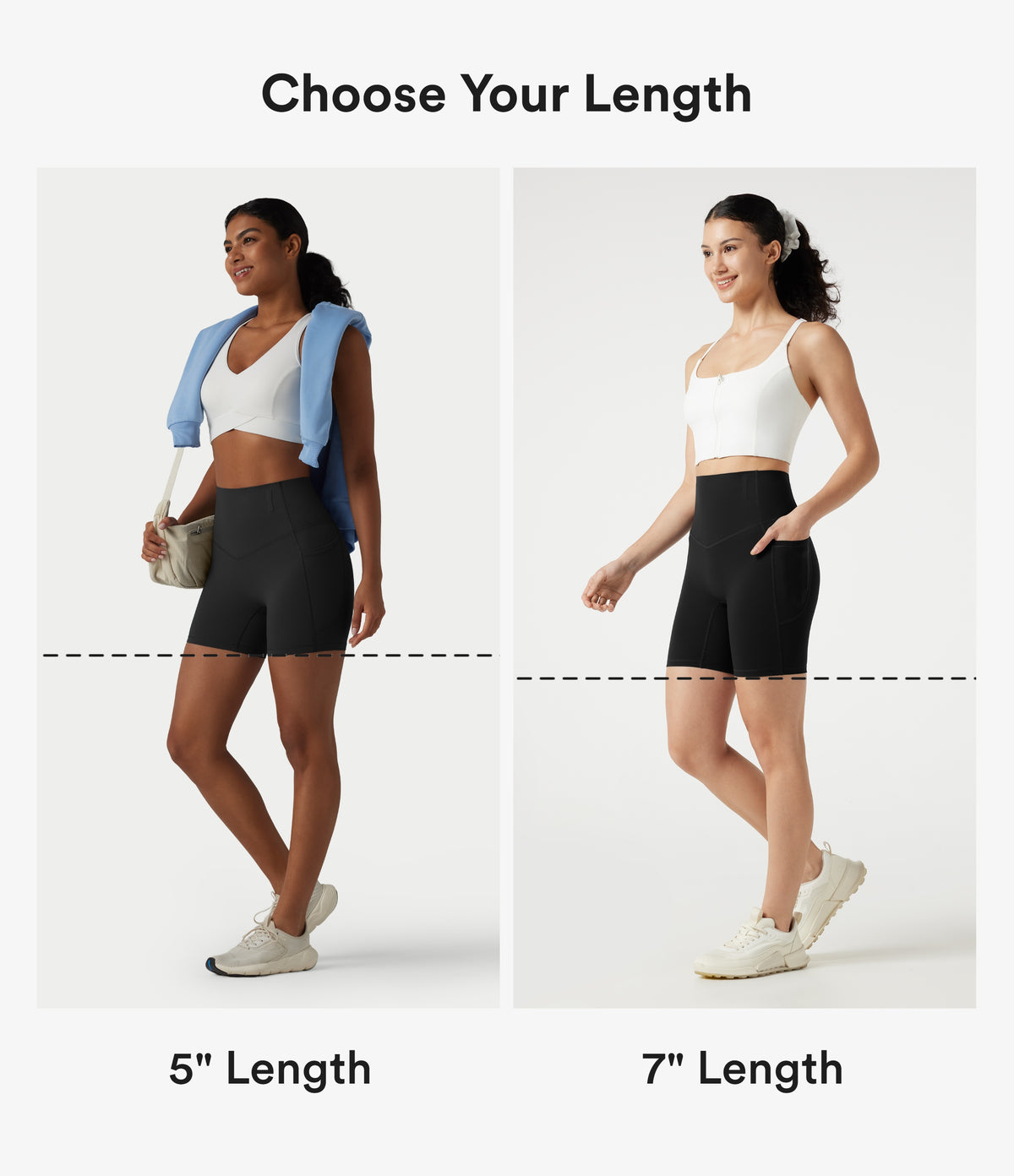 High Waisted Anti-Roll Tummy Control Shaping Workout Biker Shorts 7'' with Pockets — Carbon — view 2
