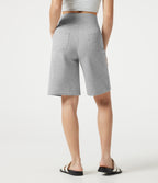 High Waisted Baggy Casual Shorts 10'' with Pockets — Fog Gray — view 2