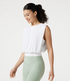 Round Neck InstantCool Yoga Tank Top-UPF50+ — White — view 4