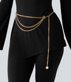 Multi-Layer Waist Belt Chain — Gold — view 3