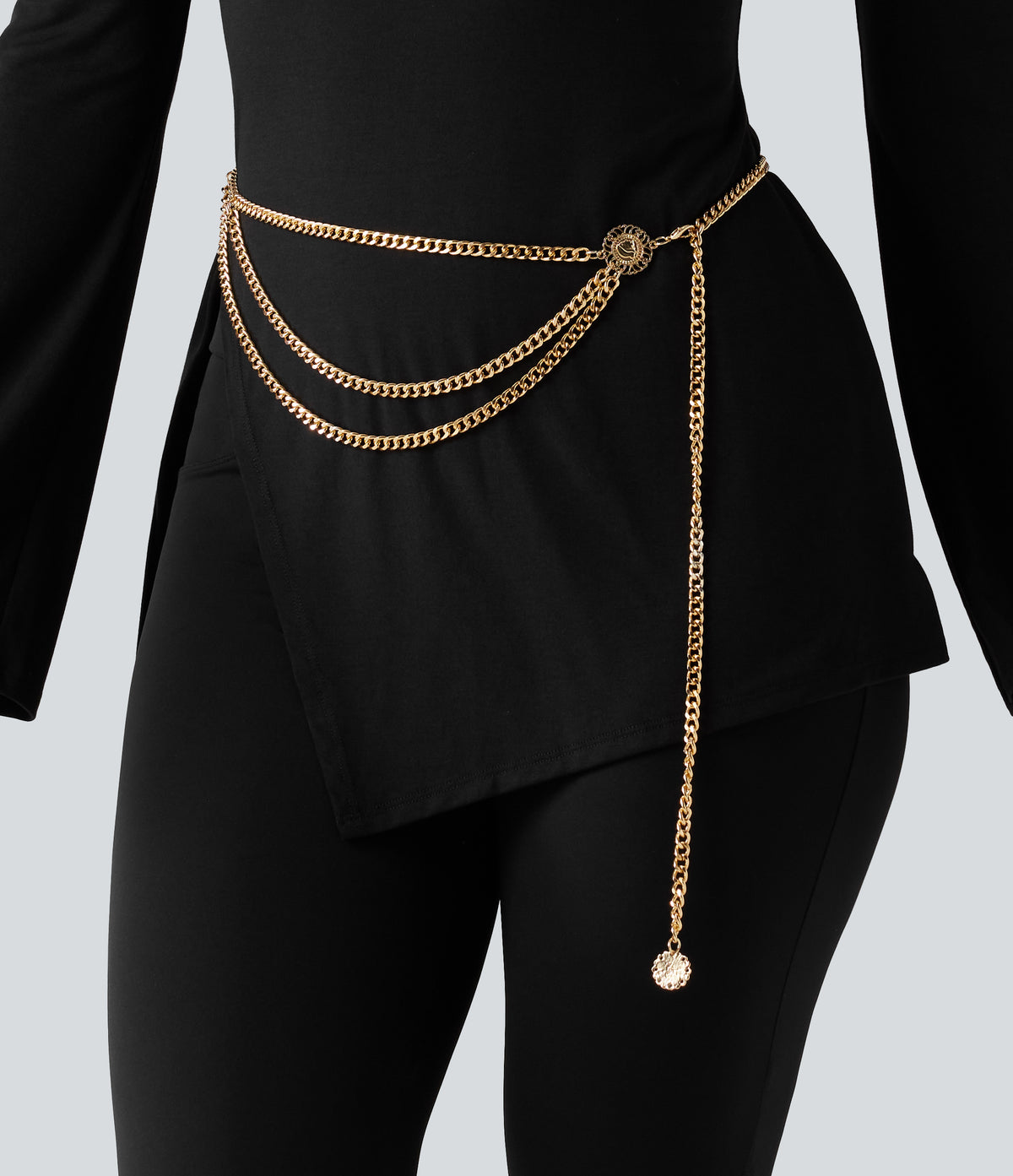 Multi-Layer Waist Belt Chain — Gold — view 3