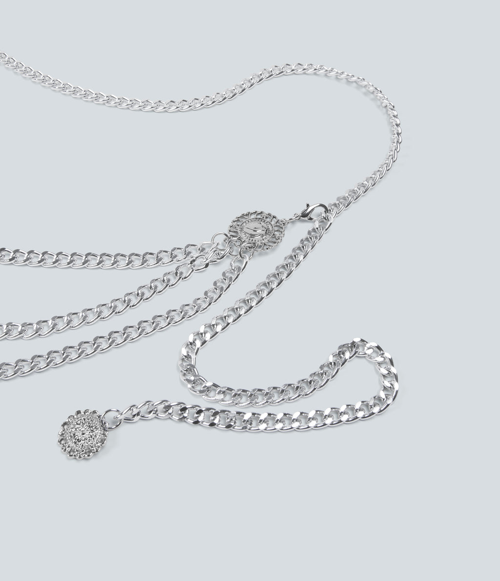 Multi-Layer Waist Belt Chain — Silver — additional view
