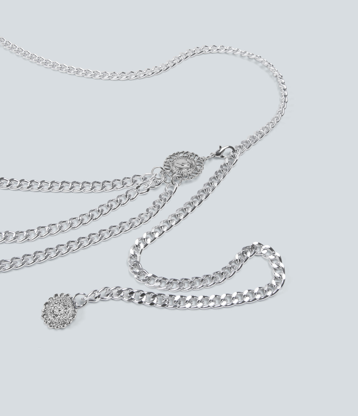 Multi-Layer Waist Belt Chain — Silver — additional view