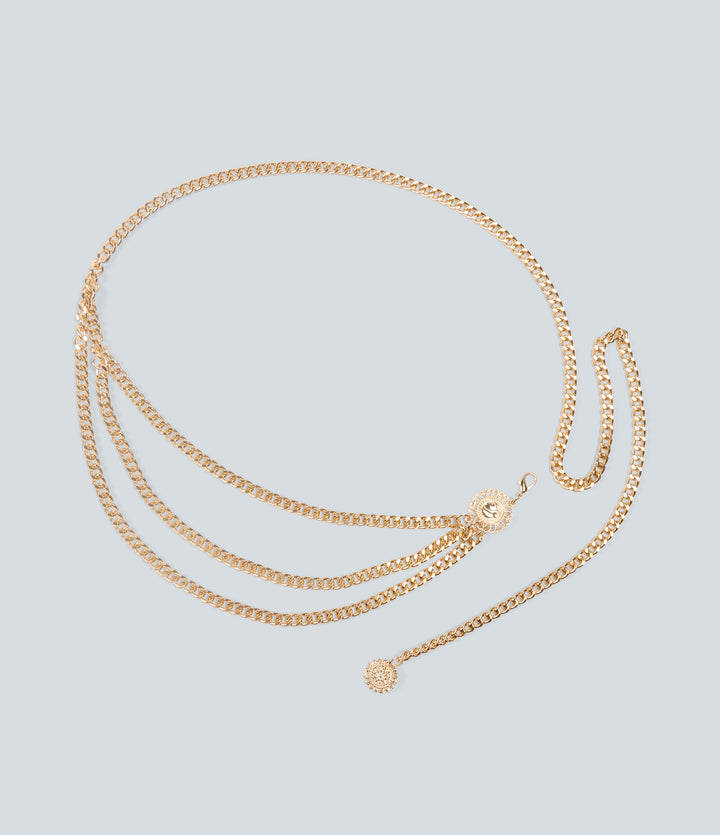 Multi-Layer Waist Belt Chain — Gold — view 1