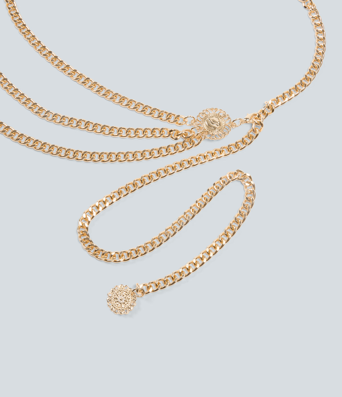 Multi-Layer Waist Belt Chain — Gold — view 2