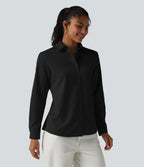 Long Sleeve Work Shirt with Pocket — Black — view 4