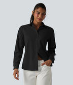 Long Sleeve Work Shirt with Pocket — Black — view 3