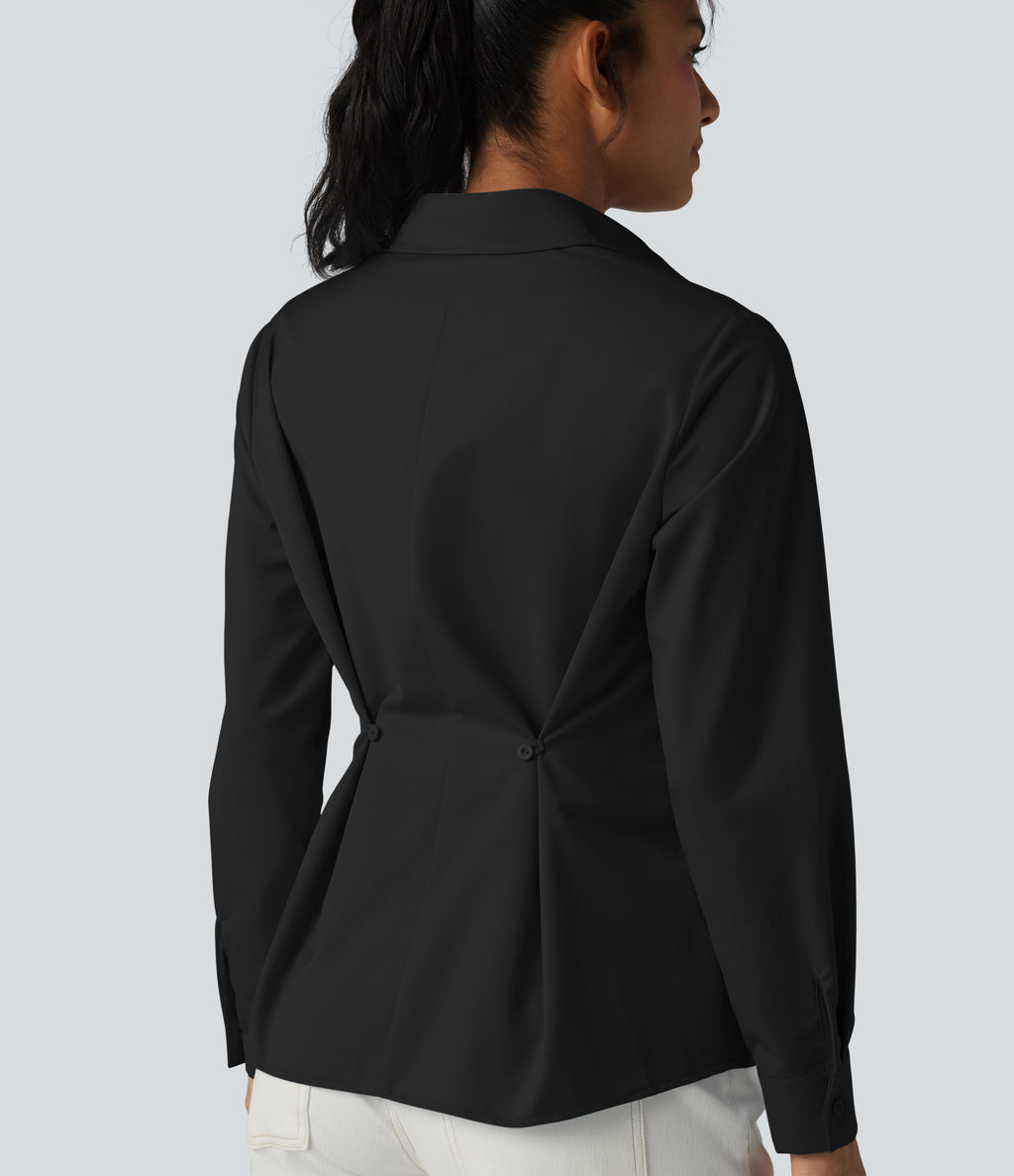 Long Sleeve Work Shirt with Pocket — Black — view 8