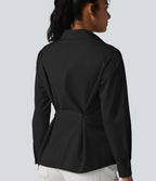 Long Sleeve Work Shirt with Pocket — Black — view 8