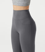 High Waisted Bootcut Casual Trousers with Pockets — Night Owl — view 6