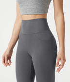 High Waisted Bootcut Casual Trousers with Pockets — Night Owl — view 5