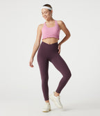 Low Support U Neck Built-in Bra Frill Hem Workout Sports Bra — Fairy Tale — view 7