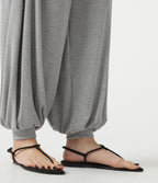 High Stretch Ribbed High Waisted Tummy Control Casual Joggers with Pockets — Fog Gray — view 8
