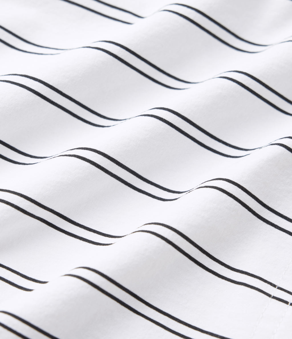 High Waisted Split Stripe Tennis Shorts with Pockets 4'' — Griege Stripe — view 8