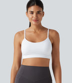 One Shoulder Short Sleeve Built-in Bra Quick Dry 2-Piece Cropped Yoga Sports Top — White — view 5
