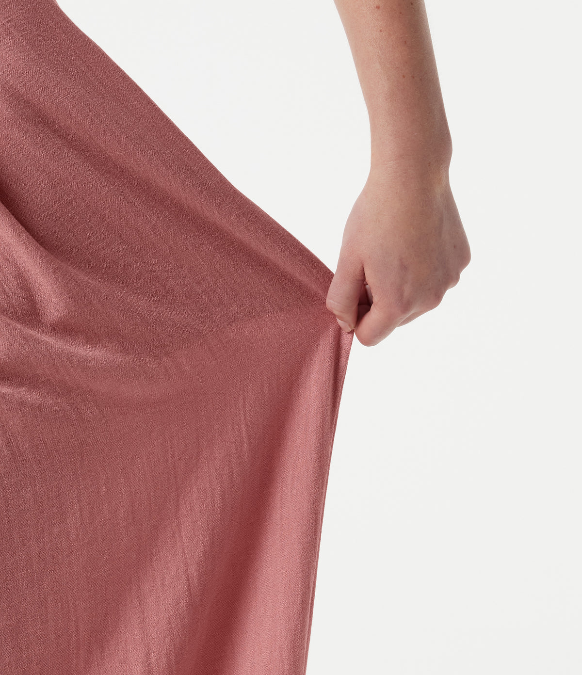 Mid Rise Baggy Casual Linen-Feel Trousers with Pockets — Rosette — view 5