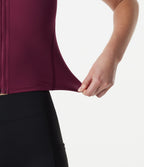 Stand Collar Zipper Curved Hem Running Tank Top — Red Plum — view 6