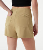 High Waisted Work Shorts 3'' with Pockets — Taos Taupe — view 5