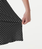 V Neck Short Sleeve Polka Dot Mini Casual Dress — Midnight Dots — view 6