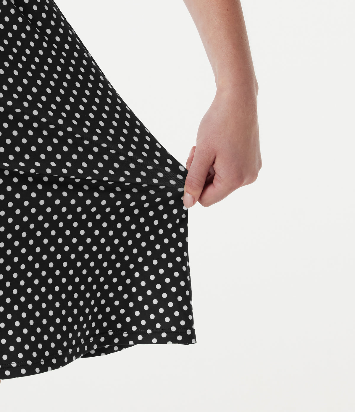 V Neck Short Sleeve Polka Dot Mini Casual Dress — Midnight Dots — view 6