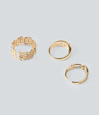 3 Pcs Rings Set — Gold — view 2
