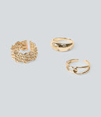3 Pcs Rings Set — Gold — view 1