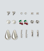 9 Pairs Earrings Set — Silver — additional view