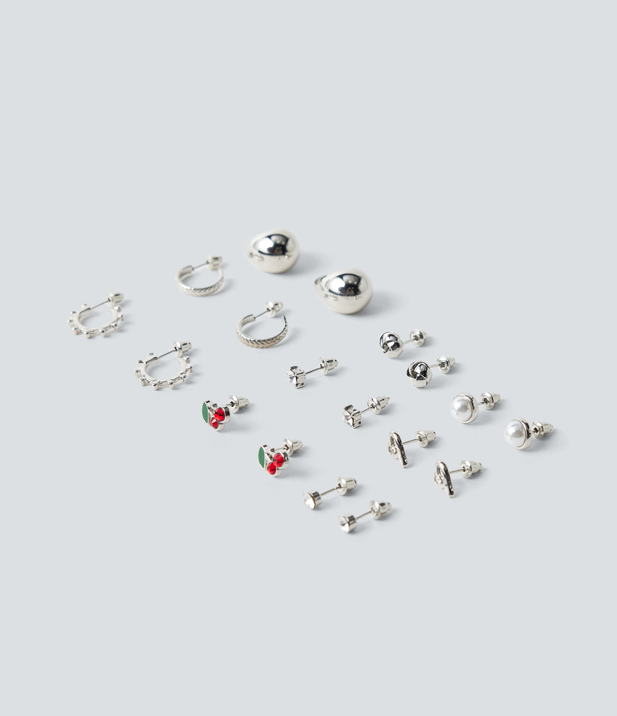 9 Pairs Earrings Set — Silver — view 5